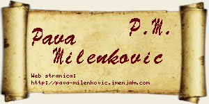 Pava Milenković vizit kartica